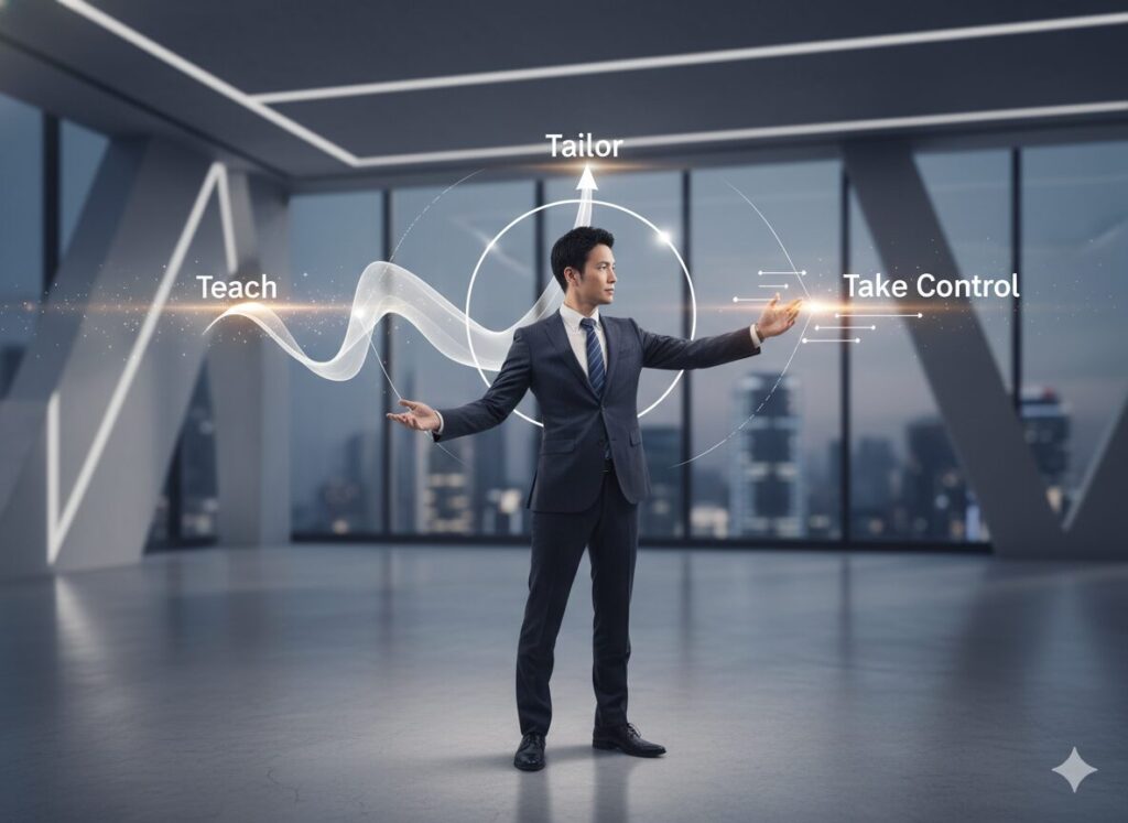  Teach・Tailor・Take Controlと認知的不協和・権威性・自己一貫性の関連図