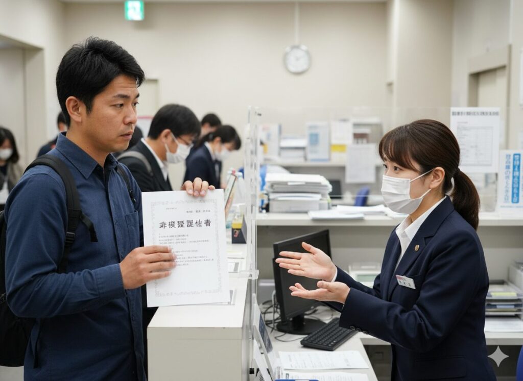 非課税世帯の確認をする人