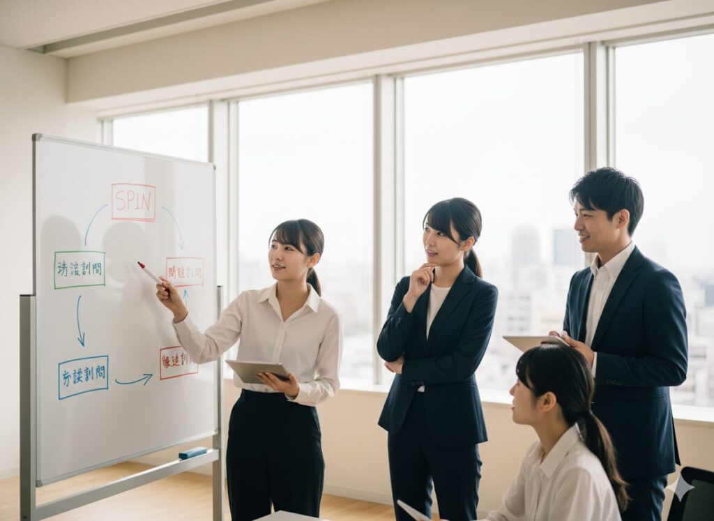 営業担当者が顧客の課題を理解しながら提案する様子