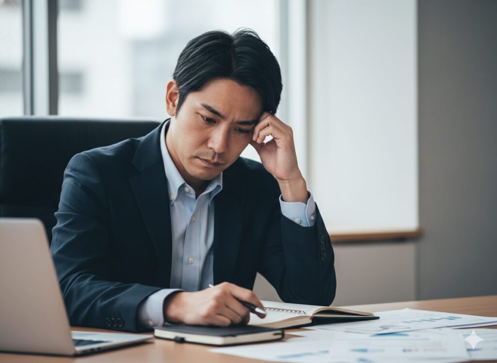 成果が出ず悩む営業マン