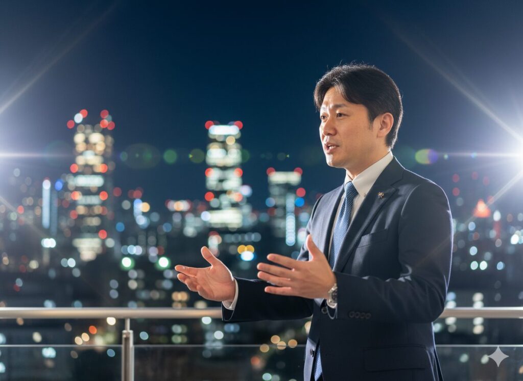 成長マインドを語る情熱的な日本人ビジネスリーダー