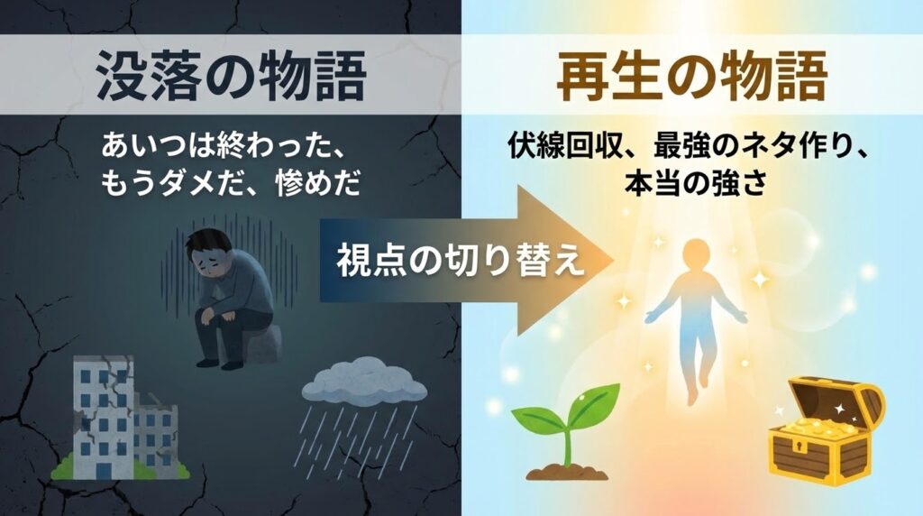 同じ事実を「没落」と見るか「再生の伏線」と見るかの心理的違い