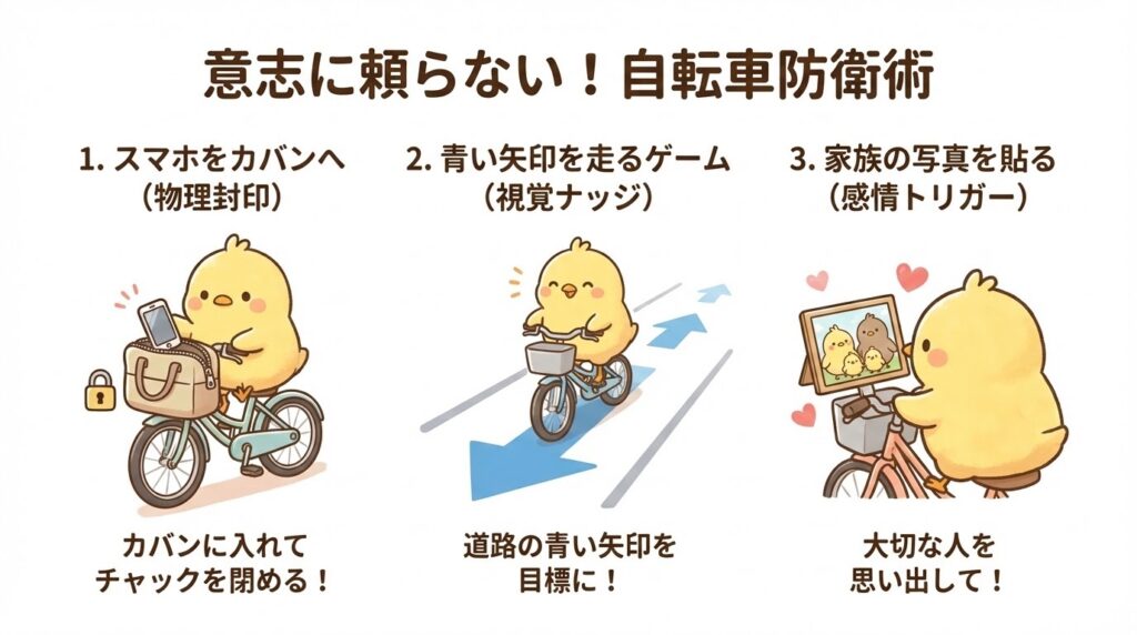 視覚、物理的、感情的なナッジによる安全運転の仕組み