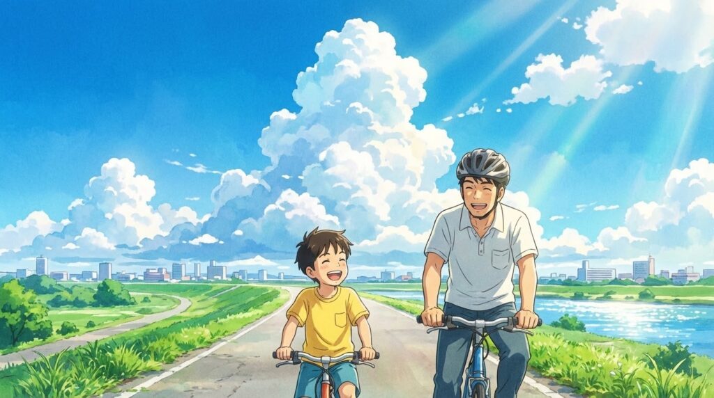 心理学を味方につけ、安全に自転車を楽しむ家族の風景